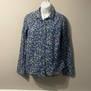 Eddie Bauer floral button-down shirt for women size medium, pure cotton